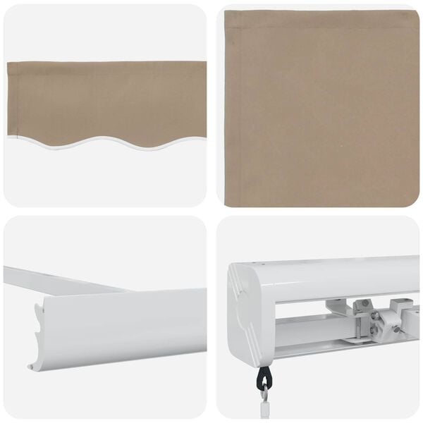 vidaXL Einziehbare Markise Beige 350 x 250 cm Stoff und Metall