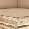 vidaXL Modulares Ecksofa mit Kissen Grün Imprägniertes Holz
