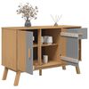 vidaXL Sideboard OLDEN Grau und Braun 114x43x73,5 cm Massivholz Kiefer