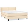 vidaXL Boxspringbett mit Matratze Creme 140x190 cm Stoff