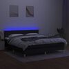 vidaXL Boxspringbett mit Matratze & LED Schwarz 160x200 cm Stoff
