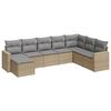 vidaXL 8-tlg. Garten-Sofagarnitur mit Kissen Beige Poly Rattan