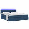 vidaXL Bett mit Stauraum und LED mit Matratze Blau 180 x 200 cm Stoff