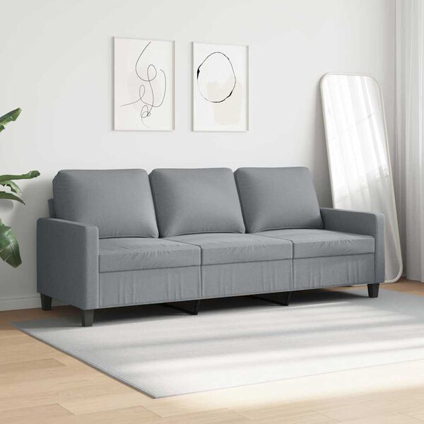 vidaXL 3-Sitzer-Sofa Hellgrau 180 cm Stoff
