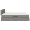 vidaXL Bett mit Stauraum und LED mit Matratze Taupe 160 x 200 cm Stoff