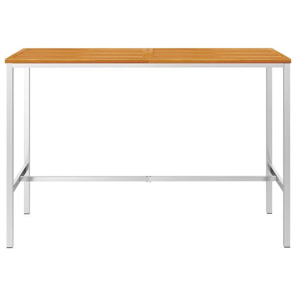 vidaXL Bartisch 160x60x105 cm Massivholz Akazie und Edelstahl
