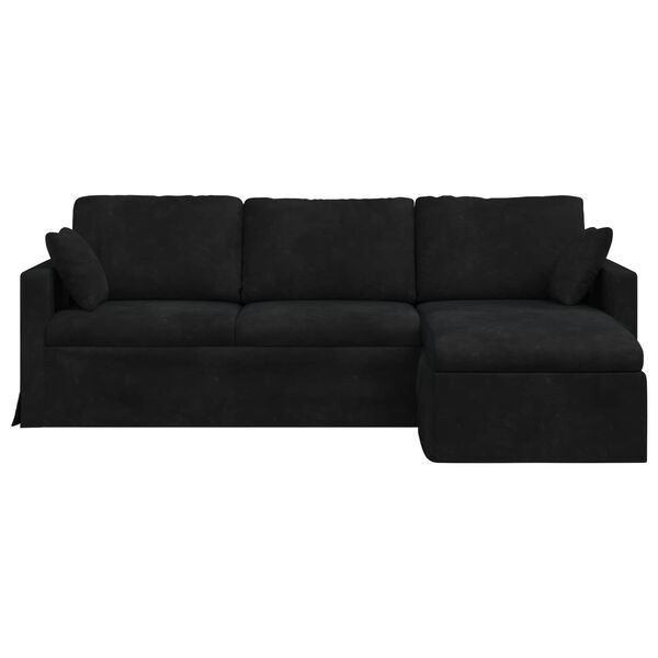 vidaXL Sofa Schwarz Gesamtabmessungen: 228 x 134 x 80 cm (B x T x H)