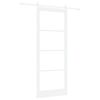 vidaXL Schiebet&uuml;r ORKDAL Wei&szlig; 93 x 232 cm Massivholz Kiefer und Glas