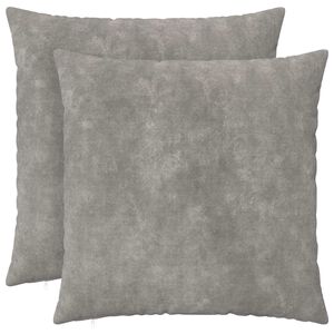 vidaXL Kissen mit Kissen HEERLEN 2 Stk. Hellgrau Mikrofaser Fleece
