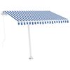 vidaXL Standmarkise Manuell Einziehbar 350x250 cm Blau/Wei&szlig;