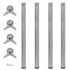 4x h&ouml;henverstellbares Tischbein Nickel geb&uuml;rstet 870 mm