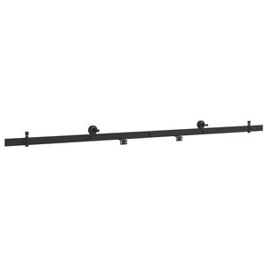 vidaXL Schiebet&uuml;rbeschlag-Set 200 cm Stahl Schwarz
