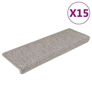 vidaXL Stufenmatten Selbstklebend Sisal-Optik 15 Stk. 65x21x4 cm
