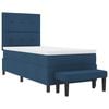vidaXL Boxspringbett mit Matratze mit Kopfteil Blau 90 x 200 cm Stoff