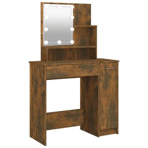 vidaXL Schminktisch mit LED R&auml;uchereiche 86,5x35x136 cm