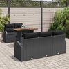 vidaXL Garten-Sofa-Set mit Speicher 6 pcs Schwarz Poly Rattan
