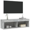vidaXL TV-Schrank mit LED-Leuchten Betongrau 100x30x30 cm