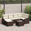 vidaXL Garten Essgruppe mit Kissen mit Speicher 7 pcs Braun und Creme