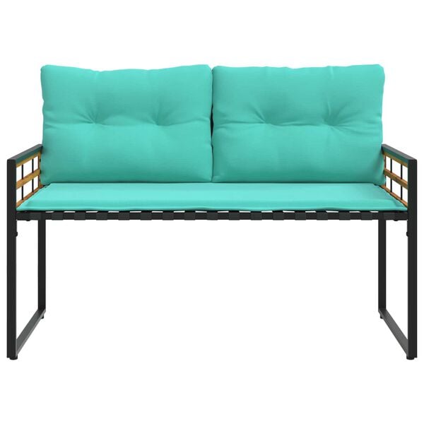 vidaXL Holz-Lagenbank mit Kissen Uni T&uuml;rkis 114 x 55 x 77 cm