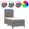 vidaXL Boxspringbett mit Matratze & LED Dunkelgrau 100x200 cm Stoff