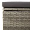 vidaXL Gartensofa 3-Sitzer mit Kissen Grau Poly Rattan