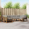 vidaXL Outdoor-Sofagarnitur mit Kissen 6 pcs Nat&uuml;rlich und Hellgrau