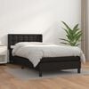 vidaXL Boxspringbett mit Matratze Schwarz 90x190 cm Kunstleder