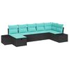 vidaXL Gartensofa-set 7 stk. Schwarz Poly-Rattan