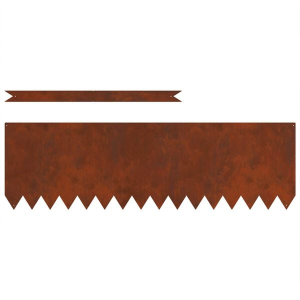 vidaXL Raseneinfassung 50 pcs Braun 100 x 0,05 x 20 cm Wetterfeststahl