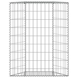 vidaXL Gabionen-Hochbeet Trapezform Verzinkter Stahl 80x20x100 cm