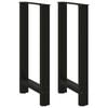 vidaXL Bartischbeine Schwarz 2 Stk. 40x(90-91) cm Stahl