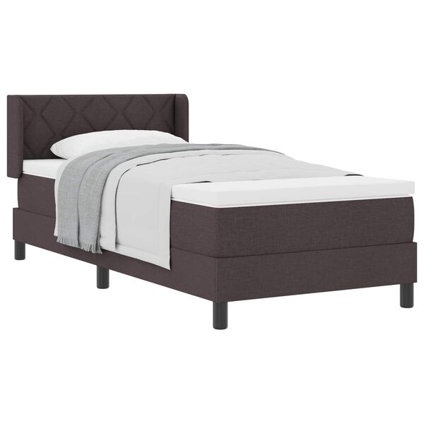 vidaXL Boxspringbett mit Matratze Dunkelbraun 190 x 90 cm Stoff