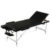 vidaXL Massagetisch mit Aluminiumrahmen, faltbar 3 Zonen Schwarz