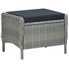vidaXL 3-tlg. Garten-Lounge-Set mit Auflagen Poly Rattan Hellgrau