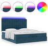 vidaXL Ottoman-Bett mit Matratzen & LED Dunkelblau 200x200 cm Samt