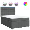 vidaXL Boxspringbett mit Matratze Dunkelgrau 140x200 cm Stoff
