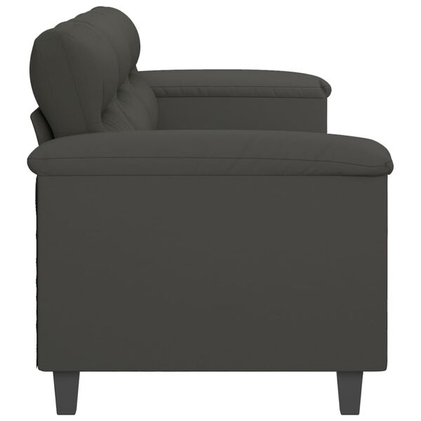 vidaXL 3-Sitzer-Sofa Dunkelgrau 210 cm Mikrofasergewebe