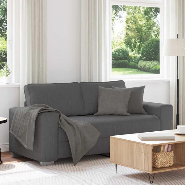 vidaXL Zweisitzer-Sofa Dunkelgrau 180x77x82 cm Cordstoff