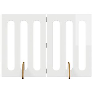 vidaXL Faltbarer Haustierzaun 2 pcs Hochglanz Wei&szlig; 100,5 x 38 x 70 cm
