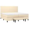vidaXL Boxspringbett mit Matratze Creme 200x200 cm Stoff