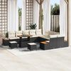 vidaXL Gartensofa-set mit Kissen 13 pcs Schwarz Poly Rattan