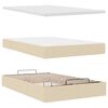 vidaXL Ottoman-Bett mit Matratze Creme 120x200 cm Stoff