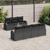 vidaXL Gartensofa-set mit Kissen 8 pcs Schwarz Poly-Rattan