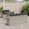 vidaXL Gartensofa-set mit Kissen 6 pcs Hellgrau Poly Rattan