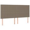 vidaXL Kopfteil Taupe 200 x 5 x 118/128 cm Stoff