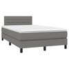 vidaXL Boxspringbett mit Matratze & LED Dunkelgrau 120x200 cm Stoff