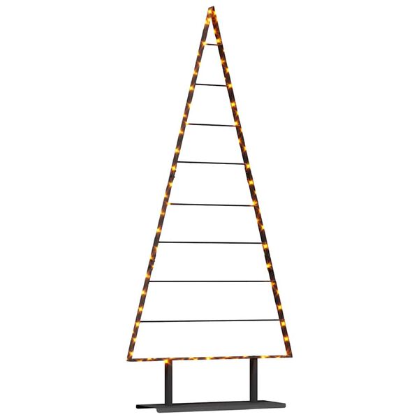 vidaXL Metall Weihnachtsbaum mit St&auml;nder Schwarz 180 cm Stahl