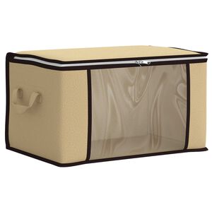 vidaXL Aufbewahrungsbox mit transparentem Seitenfenster Creme