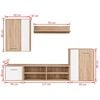 vidaXL TV-Schrank-Set 5 pcs Wei&szlig; und Sonoma-Eiche 221 x 30 x 80 cm