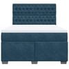 vidaXL Boxspringbett mit Matratze Blau 140x190 cm Samt